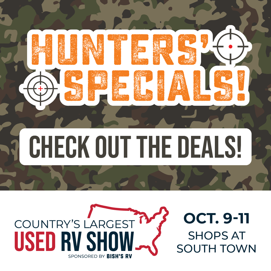 Get deals on Hunting Trailers - Country's Largest Used RV Show - Oct. 9-11, 2025 - The Shops at South Town